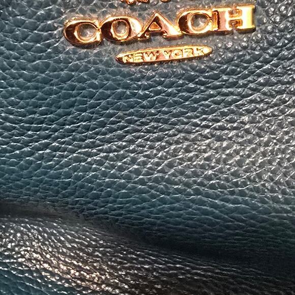 Coach Harley East West Teal Pebbled Leather Hobo Shoulder  Bag - Picture 4 of 5